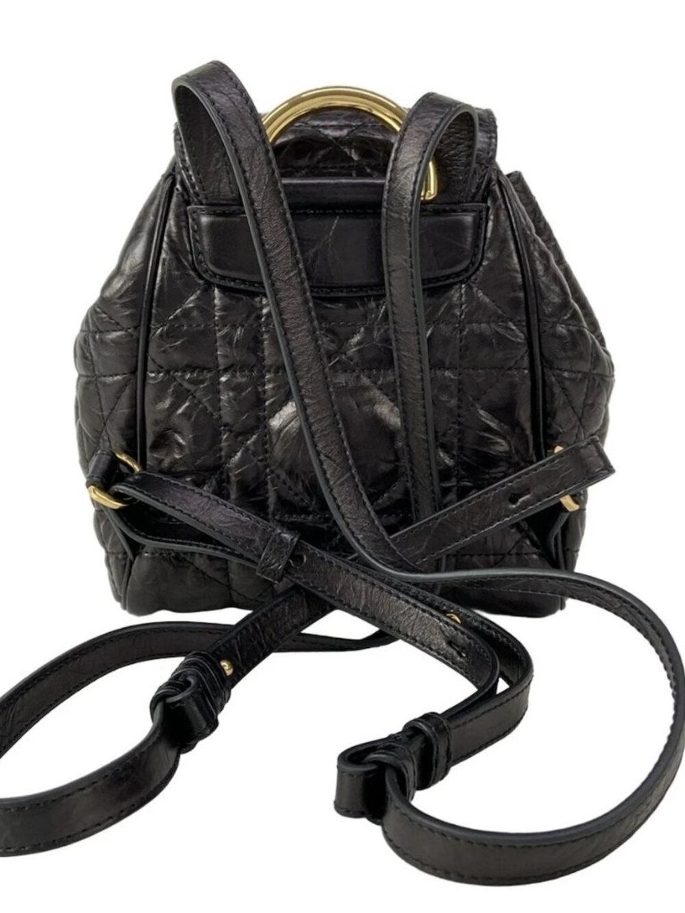 DIOR/ChristianDior Diorskaro Backpack Small Black Lambskin Backpack - Picture 3 of 16